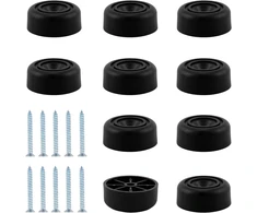 Fotelis 10 baldų kojelių rinkinys, juodos, skersmuo 33 x aukštis 13 mm, apvalios baldų kojelės, prisukamos kojelės baldams, neslystančios baldų kojelės, spintelių kojelės, plastikinės sofos kojelės su 8 varžtais spintelėms, sofai