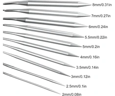 10 dalių apskritų mezgimo virbalų rinkinys, 80 cm nerūdijančio plieno mezgimo virbalai, mezgimo virbalų rinkinys pradedantiesiems su 10 dydžių 2/2.5/3/3.5/4/5/5.5/6/7/8 mm, nėrimo vąšelių rinkinys, siūlų adatos