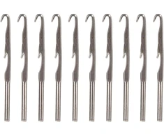 10 dalių nėrimo vąšelių rinkinys, ergonomiški metaliniai nėrimo vąšeliai, mezgimo virbalai pradedantiesiems ir patyrusiems nėrėjams, Go1-2 Shell Hook Needle