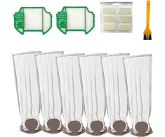 10 dalių priedų rinkinys Vorwerk Kobold Vk7 Fp7 dulkių siurbliui, atsarginės dalys: 6 dulkių maišeliai, 2 hepa filtrai, 1 kvapnusis tabletė, 1 valymo šepetys