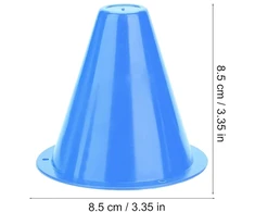 10 futbolo treniruočių kūgių rinkinys, 8.5 cm, plastikiniai žymekliai