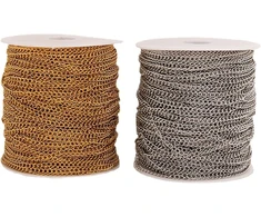 10 m Nerūdijančio Plieno Grandinėlės Papuošalams, 4x3x0.6mm, Paauksuotos/sidabruotos
