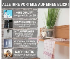 Rankšluostis 10 raudonų languotų arbatinių rankšluosčių rinkinys – sugeriantys ir 100% medvilniniai virtuvės + namų apyvokos reikmėms 50 x 70 cm – nepūkuoti medvilniniai arbatiniai ir virtuviniai rankšluosčiai, nesivelia, su praktiška pakabinimo kilpele, premium