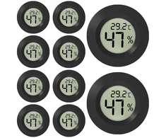 10 skaitmeninių patalpų termometrų-drėgmėmačių rinkinys: Wiyety mini Lcd skaitmeninis patalpų termo-drėgmėmatis, temperatūros drėgmės matuoklis, drėgmės matuoklis namams, biurui, miegamajam, apvalus