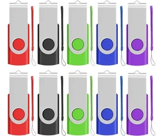 10 vnt. 16gb Usb 2.0 atmintinės, 5 spalvos