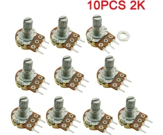 10 vnt. 2k Ohm Potenciometrai, Linijiniai, 15mm velenas