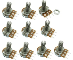 10 vnt. 5k Ohm Linijiniai Rotaciniai Potenciometrai, 15 mm velenas