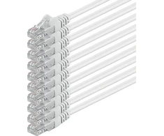 Šakotuvas 10 vnt. Cat 6 Ethernet kabelis, 5m, baltas