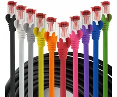 10 vnt. Cat6 Ethernet kabeliai, 0.5m, 10 spalvų, greitam tinklui