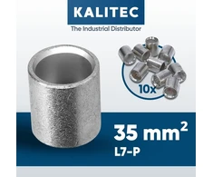 10 vnt. 'kalitec' L7-p lygiagrečių jungčių paketas, 35 mm², neizoliuotos, užspaudžiamos jungtys, tuščios, kabelių jungtys, pramoninė kokybė iš Vokietijos pardavėjo