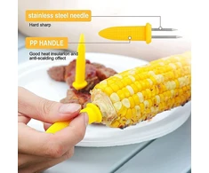 10 vnt. kukurūzų laikiklių rinkinys, kukurūzų smeigtukai Bbq, kukurūzų grilio priedai, nerūdijančio plieno adatiniai kebabų iešmai, maisto vaisių šakutės, skirtos namams, maisto gaminimo vakarėliams, stovyklavimui