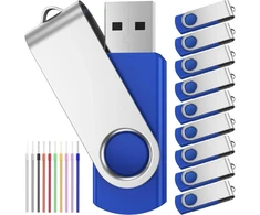 10 vnt. Usb atmintinė 8gb, mėlyna, su virvelėmis