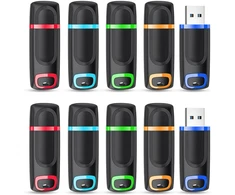 10 vnt. Usb atmintinės 128 Gb, įvairių spalvų