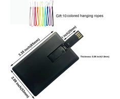 10 vnt. verslo kredito kortelės Usb atmintinės, 2gb, juodos
