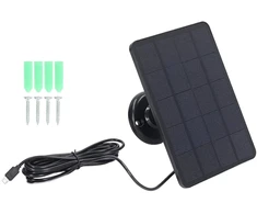 10 W saulės baterija lauko stebėjimo kameroms, Micro Usb saulės baterijos įkroviklis baterijoms (juoda)
