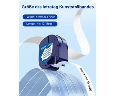 10 x 91221 baltos plastikinės 12 mm x 4 m juostelės, suderinamos su dymo letratag etikečių juostele, suderinamos su dymo etikečių juostele, plastikinė, balta etikečių juostelė, skirta letratag lt-100h lt-100t 200b xr xm