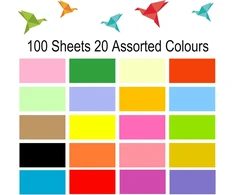 100 lapų A4 spalvotas popierius, 20 spalvų, 70 g/m²