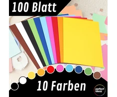 100 lapų A4 spalvoto popieriaus rinkinys, 10 spalvų, 130 g/m²
