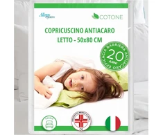 100% medvilnės erkėms atsparus pagalvės užvalkalas 50 x 80 cm