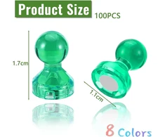 100 mini magnetų rinkinys magnetinei lentai, 11 x 17 mm magnetai baltajai lentai, 8 spalvos, plastikinis magnetas, kūgio formos magnetai, magnetukai šaldytuvui magnetinei lentai, baltai lentai