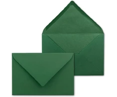 100 tamsiai žalių vokų su banguotu kraštu, din c5, 16,2 x 22,9 cm, 120 g, su banguotais kraštais, drėgnai klijuojami farbenfroh vokai, gustav neuser