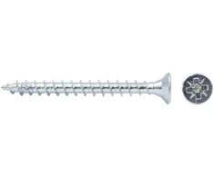 100 varžtų 6 x 60 mm su pilnu sriegiu Irox cinkuotas plienas, kryžminė galvutė Pozidriv Pzd plokšti varžtai medienai ir medžio drožlių plokštėms 6 x 60 medžio drožlių plokštė