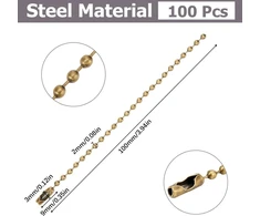 100 vnt. 100 mm metalinės rutulinės grandinėlės su jungtimis