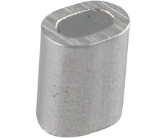 100 vnt. Aliuminio ovalūs trosų jungiamieji spaustukai, 1.0 mm, sidabro spalvos
