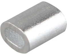 100 vnt. Aliuminio ovalūs trosų jungiamieji spaustukai, 1.0 mm, sidabro spalvos