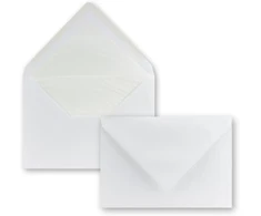 100 vokų C5 - balti - iškloti natūraliu baltu popieriumi - 100 g/m² - 22,7 x 16,0 cm - sudrėkinami klijai