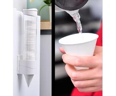 100 x balti popieriniai kūgio formos puodeliai 150 ml ledams, kokteiliams, vandeniui biure