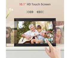 10,1 colio wifi skaitmeninis nuotraukų rėmelis su įmontuota 32 gb atmintimi, 1280 x 800 ips lcd jutikliniu ekranu, automatiniu pasukimu ir garso funkcija, lengvas ir greitas nuotraukų bei vaizdo įrašų bendrinimas