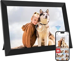 10,1 colio wifi skaitmeninis nuotraukų rėmelis su įmontuota 32 gb atmintimi, 1280 x 800 ips lcd jutikliniu ekranu, automatiniu pasukimu ir garso funkcija, lengvas ir greitas nuotraukų bei vaizdo įrašų bendrinimas