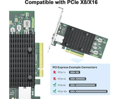 10gtek Tinklo plokštė su 1x 10gbps Rj45 prievadu