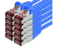 10m mėlynas - 10 x Ethernet Lan kabelis Cat6 tinklo kabelis Sftp Pimf patch kabelis 1000 Mbit/s