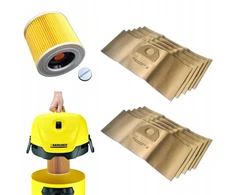 10x Dulkių siurblio maišeliai + filtras Karcher Wd3 Mv3 Wd2