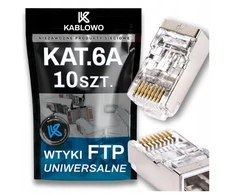 10x ekranuoti rj45 8p8c ftp cat.6a kat.6a universalūs kištukai kablowo