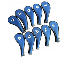 10x Golf Iron Headcover Golfo Lazdų Galvos Apdangalai Apsauginis Juodas ir Mėlynas Šonas