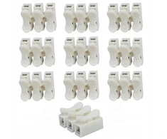 10x greitoji jungtis elektros apšvietimui be varžtų 230v 3x0,5 iki 4mm