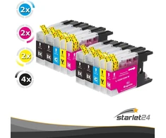 10x Rašalo Kasetės Suderinamos su Brother Lc-1220 Lc-1240