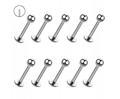 10x Titano Labret Auskarai su Kamuoliuku Sidabriniai 1.2/6/3