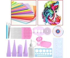 11 dalių quilling rinkinys pradedantiesiems su instrukcija (anglų kalba negarantuojama), quilling įrankiai ir priedai su patvaria quilling laikymo dėžute, atnaujintas popieriaus gofravimo įrankis, premium quilling husking