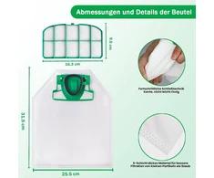 12 dulkių siurblių maišelių + 2 filtrai, skirti vorwerk kobold vk200 fp200, vorwerk fp200 dulkių siurblių maišeliai vk 200