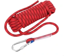 12 mm tvirta alpinizmo virvė, skirta lauko saugumui, profesionali alpinizmo virvė, paracord virvė, speleo išgyvenimo papildoma virvė, alpinizmo įranga su karabinu (10 m)
