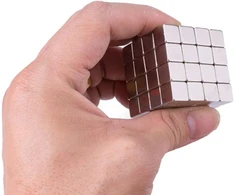 12 neodimio kubo magnetų rinkinys, ypač stiprus rinkinys, kubo magnetai stiklinėms magnetinėms lentoms šaldytuvo skelbimų lentai atmintinių lentai baltajai lentai mokyklos mokytojo žemėlapiui, biurui, su laikymo konteineriu, sidabrinis (10 x