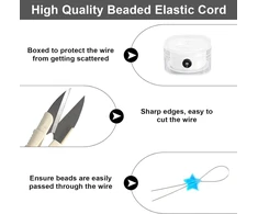 Laikrodis 120 metrų elastinga juostelė apyrankėms, 0,6 mm skaidrus elastingas nailono virvelės dirželis apyrankėms, elastinga juostelė apyrankėms, atspari plyšimui, skirta "pasidaryk pats" amatams, karoliukų papuošalams, papuošalų gamybai, vėriniams