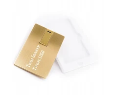 128 Gb Auksinis Metalinis Pendrive Kortelė su Dėžute ir Graviravimu