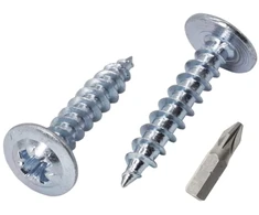 (1300 vnt. pakuotė) Cinkuoti plieno 4.0 x 20mm medsraigčiai metaliniai varžtai modifikuota santvaros galvutė savaime įsisriegiantys (1300, 4.0 x 20mm)