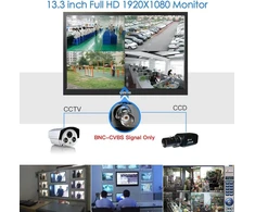 13.3 colių cctv monitorius ips ekranas vaizdo apsaugos full hd 1920 x 1080 stebėjimo monitoriaus ekranas apsaugos kamera av/hdmi/bnc/vga/usb/pc daugiafunkcinis įvesties perjungimas