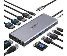 14-in-1 Usb-c dokų stotelė su 2x 4k Hdmi, Dp, Ethernet